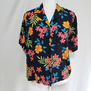 Marsh landing Tropical Floral Button Down Shirt